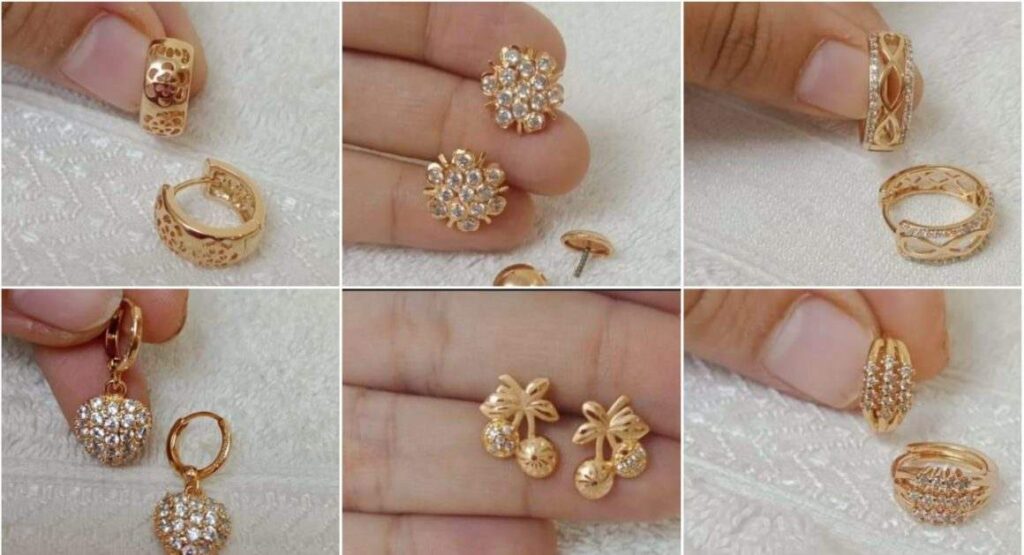 Simple Gold Earrings Designs