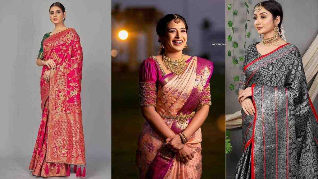 Fancy Silk Sarees For Wedding Design