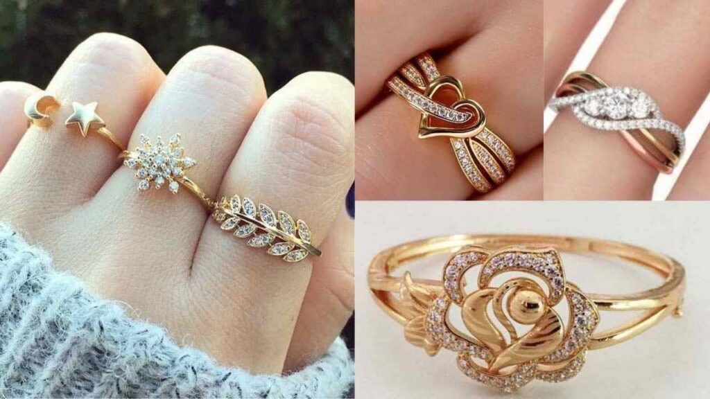 Gold Fancy Rings For Ladies