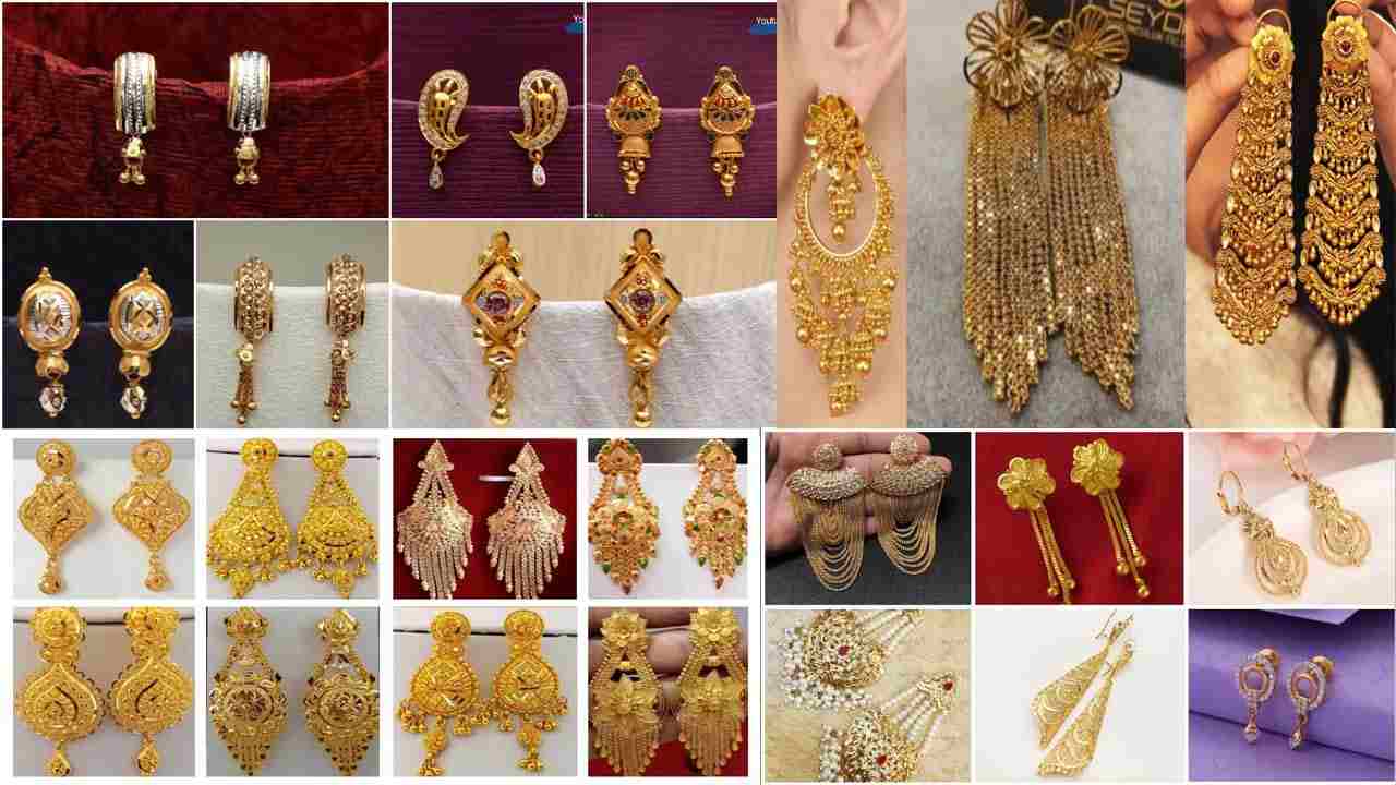 South Indian Stone Stud Earrings Popular Kal Thodu Designs Gold Covering  ER25491