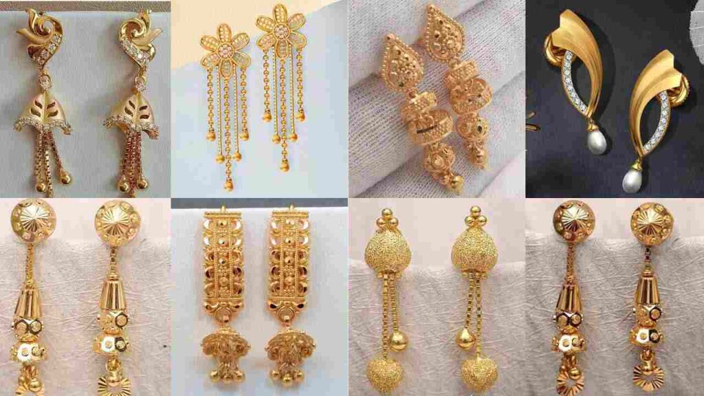 2020 Latest Gold Stud Earrings Design For LadiesLight Weight Gold Stud  EarringsGold Tops Designs  YouTube